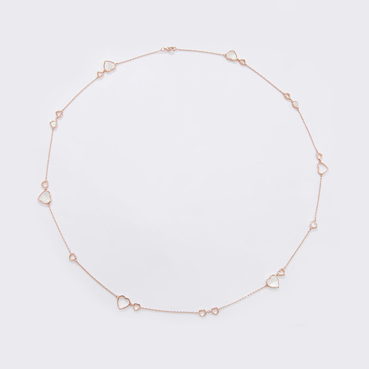 Endless Love Mother-of-Pearl Love Heart Long Necklace