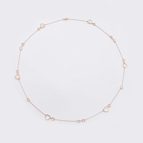Endless Love Mother-of-Pearl Love Heart Long Necklace