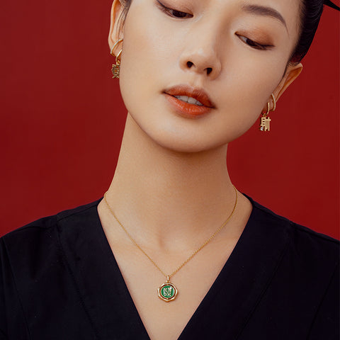 Perfect "Fafa" Chinese Character Trendy Stud Earrings