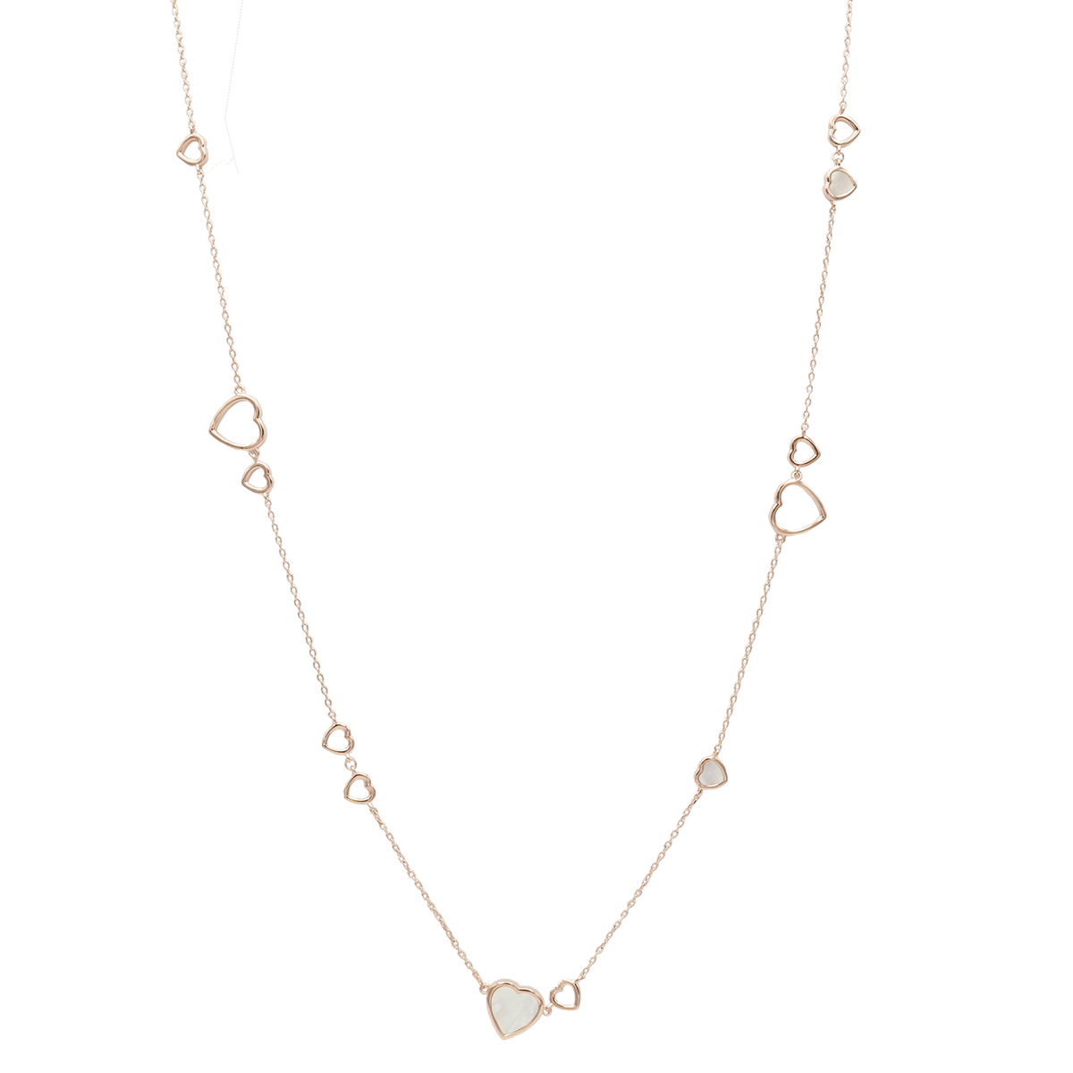 Endless Love Mother-of-Pearl Love Heart Long Necklace